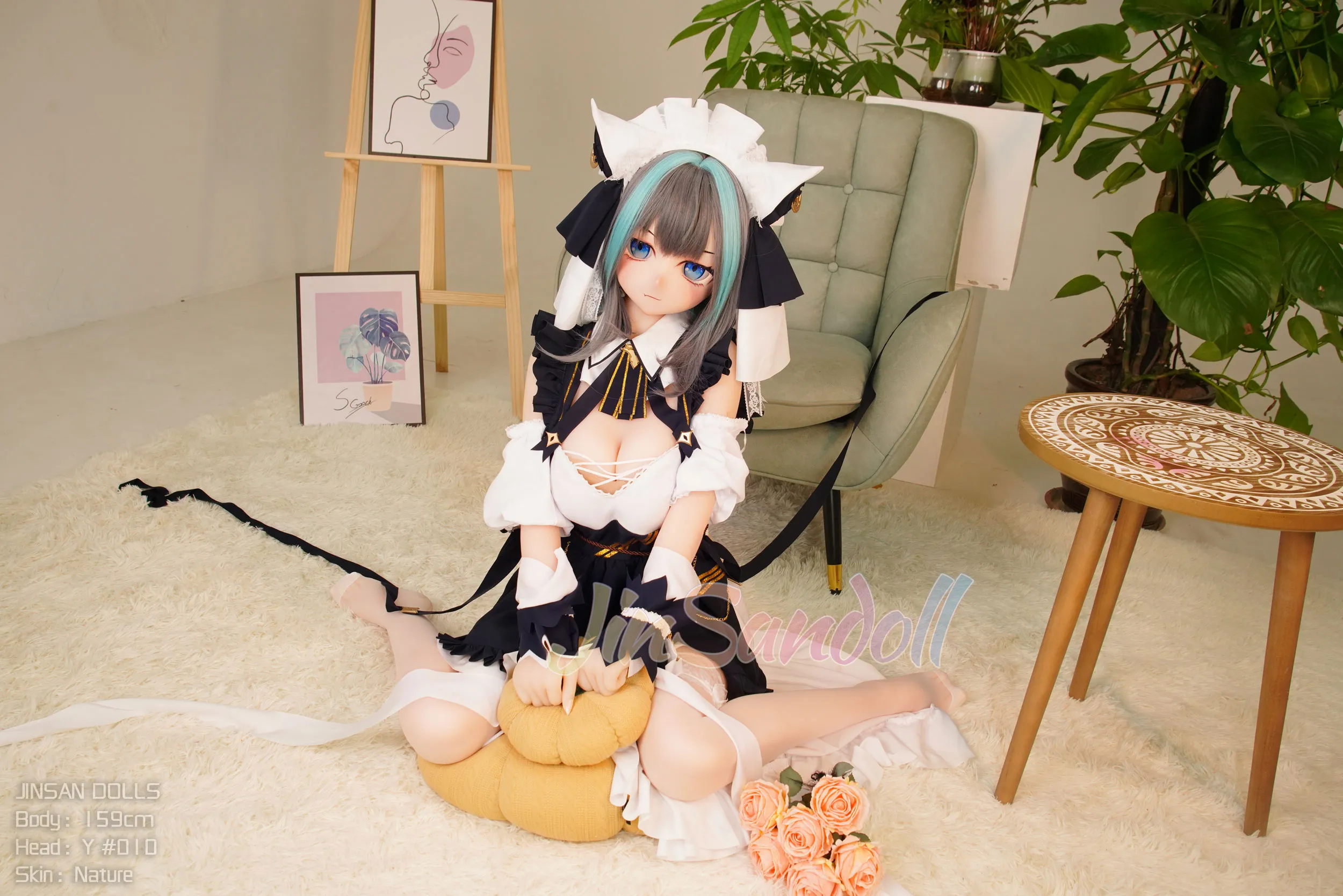 159cm (5ft3) Bonnet H Poupée réaliste style anime PVC et S-TPE Poupée sexuelle Tête #Y010